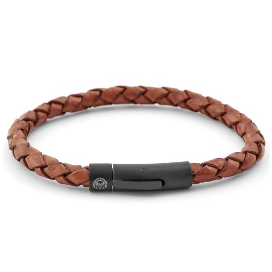 Tan & Black Leren Armband