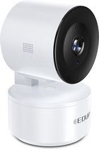 EDUP Beveiligingscamera 2K - 360° Draaibaar, Bewegingsdetectie-alarm, Toegangscontrole voor meerdere gebruikers, FHD Automatisch Nachtzicht, Tweeweg Audio - 100% Draadloos en Eenvoudige Installatie - Ondersteuning van IOS- en Android-apparaten - Wit