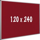 Prikbord kurk PRO Courtney - Aluminium frame - Eenvoudige montage - Punaises - Rood - Prikborden - 120x240cm