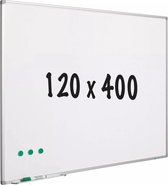 Whiteboard Toni - Geverfd staal - Magnetisch - Wit - 120x400cm