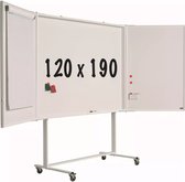 Mobiel whiteboard PRO Evangeline - Vijfzijdig - Emaille staal - Weekplanner - Maandplanner - Jaarplanner - Magnetisch - Wit - 120x190cm