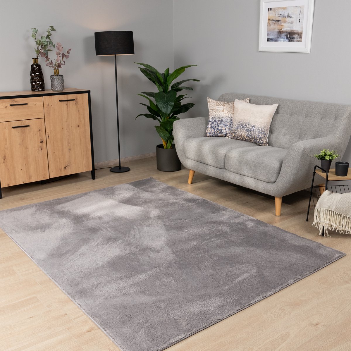 Paco Home Vloerkleed Woonkamer Laagpolig Wasbaar In Wasmachine Eenkleurig Zacht 140x200 cm