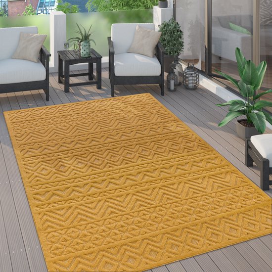 Paco Home Vloerkleed Tapijt Voor Binnen En Buiten Terras Keuken Scandinavisch Eenkleurig 140x200 cm