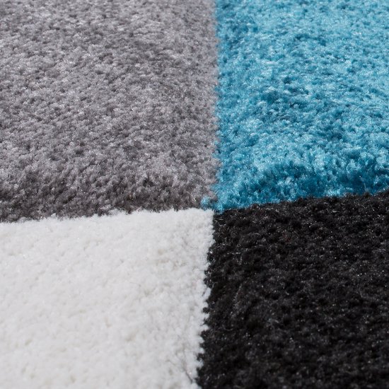 Paco Home Tapis De Créateur Aux Contours Découpés Motif Vagues En Gris Noir Blanc Noir 160x230 cm - Maison