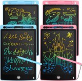 Lcd-schrijftablet, 4 stuks, 8,5 inch, elektronisch tekenbord, educatief speelgoed, schrijfbord voor kinderen, spelconsole voor meisjes en jongens van 3 tot 12 jaar, blauw x 2 + roze x 2