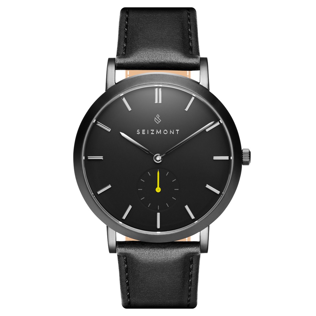 Aether Ivano Minimalistisch Zwart Geel Horloge