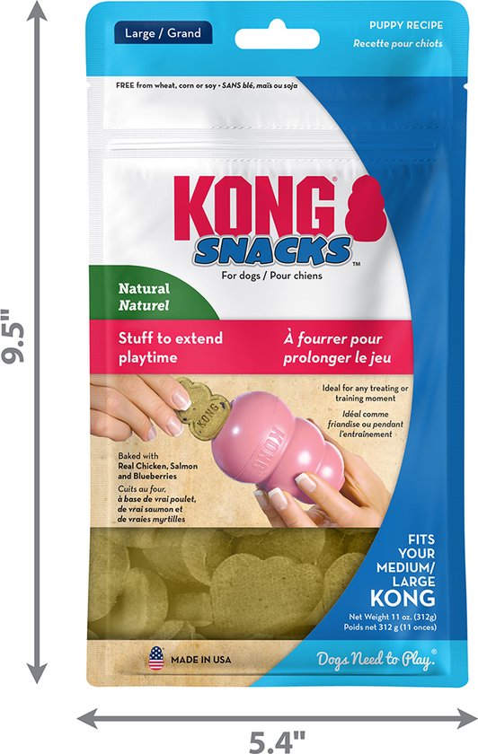 Kong Stuff 'N Snacks Puppy Hondensnack - Kip&Rijst - L