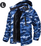 Livano Winterjas Voor Heren - Parka - Winter - Jas - Volwassen - Blauw/Camouflage - Maat L