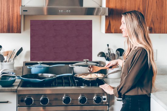 Spatscherm keuken - Achterwand - Leer - Roze - Print - Dierenhuid - Keuken decoratie - 80x55 cm - Spatwand