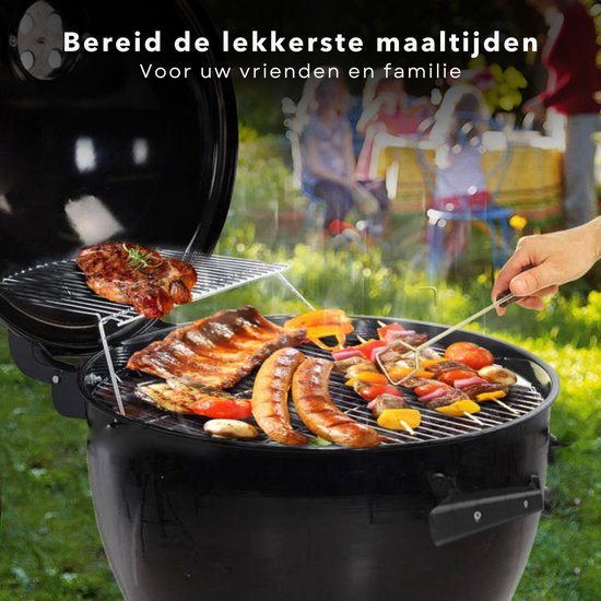 Cheqo® Luxe Houtskool BBQ - Houtskoolbarbecue - Barbecue - Ø48cm - Grill-oppervlak 44.5cm - Voorraadrek - Verrijdbaar - Ventilatierooster - Hoogte 93cm - Gewicht 8.4kg van Cheqo — afbeelding 2