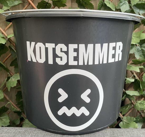 Emmer - 12 Liter- Met tekst: KOTSEMMER Smiley -18+ - uitgaan - examenfeest - examen cadeau - kleur blauw - cadeau -Kado - Verjaardag - Feest - Feestje - Partij - Partijtje - Feesten - Poetsen - Poets - Jarig - Jarige - Feestelijk - Tuinieren - Tuin