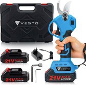 Sécateur électrique Vesto© - Sécateur à batterie - Taille-haie électrique - Sécateur - Ébrancheurs - Étui inclus - Batterie Extra