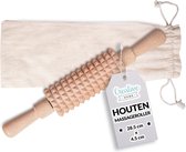 Creative Home Natuurlijke Beuken Houten Roller Massager met Handgrepen 28,5 x 4,5 cm Versteviging Lichaam Anti-Cellulitis Makkelijk te Gebruiken | Perfect voor Massage Dijen Buik Billen Armen Voeten