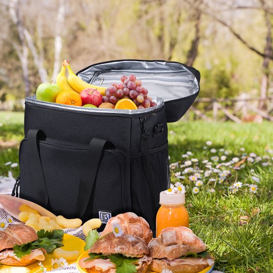 Brisby Sac isotherme 4 couches – Sac à déjeuner 40 litres – Zwart