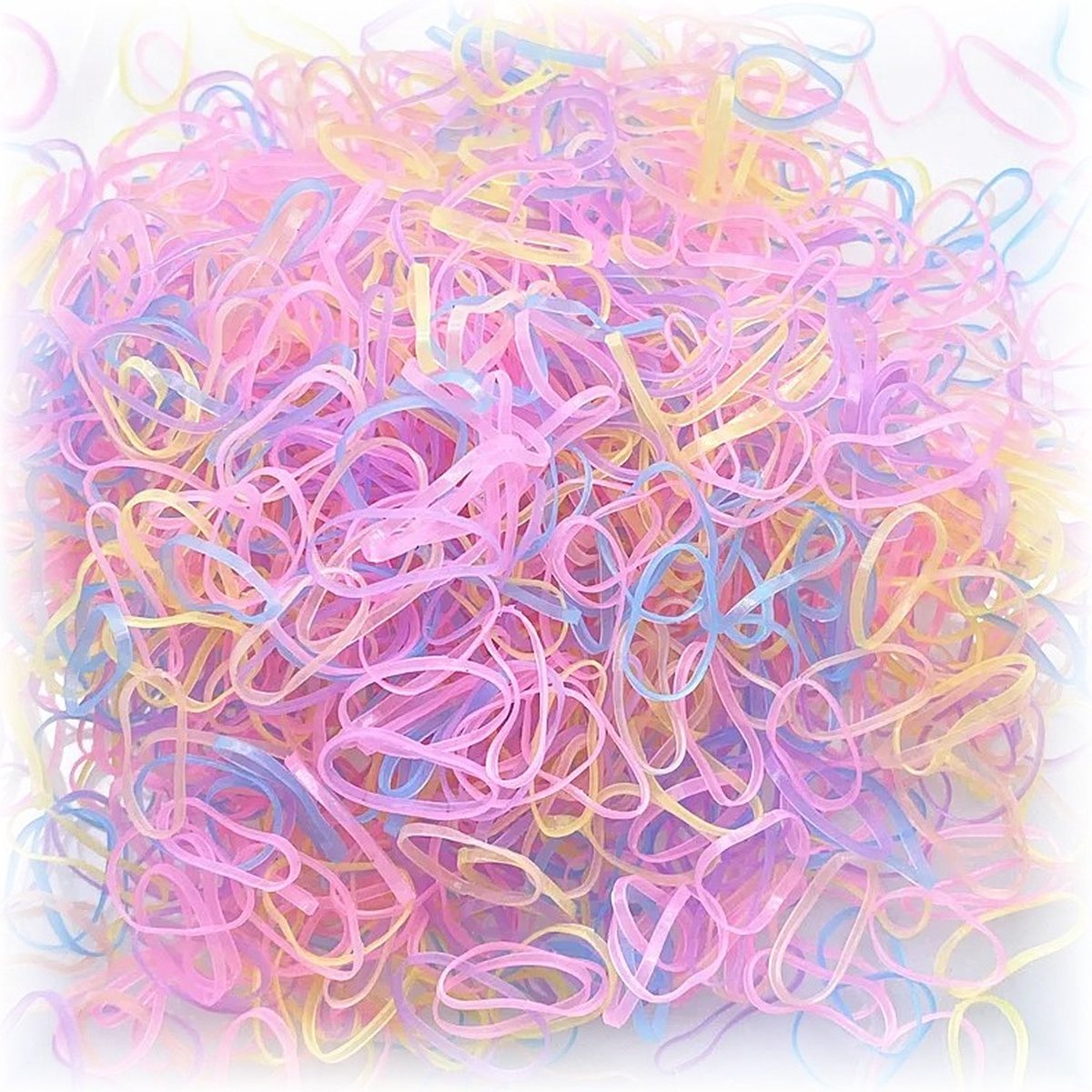 1000x Gekleurde Mini Elastiekjes - Haarelastiekjes - Paardenelastiekjes - Meisjes - Baby - Kinderen - Haar Elastiekjes - Elastiek - Extra Sterk - Soft Mix - 1000 Stuks — cadeau in Cadeau-ideeën - foto 2