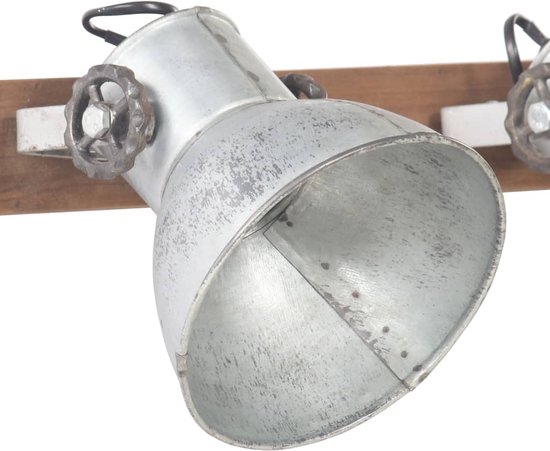 Wandlamp industrieel E27 90x25 cm zilverkleurig