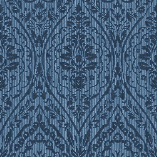 Barok behang Profhome 961958-GU textiel behang gestructureerd in barok stijl mat blauw 5,33 m2