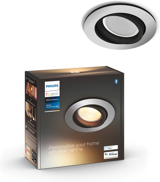 Philips Hue Milliskin inbouwspot White Ambiance - rond - Aluminium