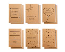 Bell Vous 12 pak Kleine Zak A6 Gelijnde Bruine Kaft Hobby Notitieboekjes - 10,5 x 14,8cm - 6 Engelse Ontwerpen – 80 Papieren Pagina’s- Vrolijke Thema’s voor Reizen & Kantoor