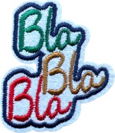 Bla Bla Bla Comic Style Tekst Strijk Embleem Patch 6 cm / 5.1 cm / Blauw Groen Bruin Rood