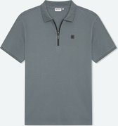 Solution Clothing Olroy - Casual Polo - Met Rits - Korte Mouwen - Volwassenen - Heren - Mannen - Blauw - XXL