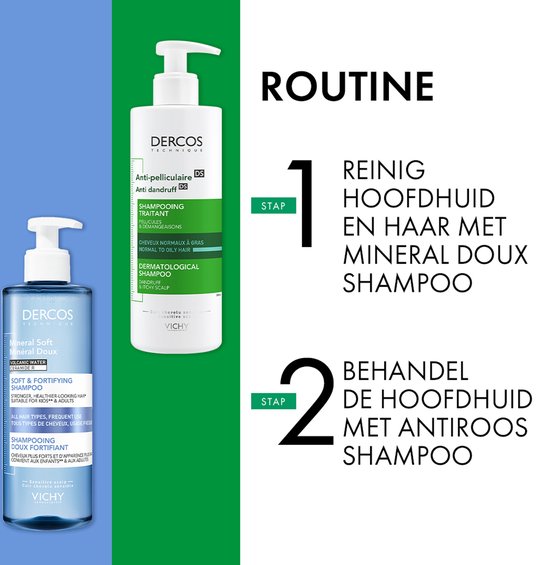 Vichy Dercos Technique Anti-Roos DS Shampoo - Normaal tot Vet haar - 390ml