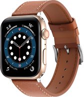 MMOBIEL Lederen Horlogebandje Geschikt voor Apple Watch Bandjes 42mm 44mm 45mm 49mm - Lederen Vervangende Band Geschikt voor iWatch Ultra / 2 SE, Series 9 8 7 6 5 4 3 2 1 - Bruin