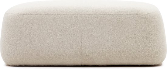 Kave Home - Martina-voetenbank van gebroken witte schapenvacht 123 x 85 cm