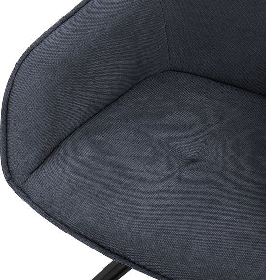 ML-Design eetkamerstoelen draaibaar set van 6, textiel geweven stof, zwart, woonkamerstoel met armleuning/rugleuning, 360° draaibare stoel, gestoffeerde stoel met metalen poten, ergonomische fauteuil
