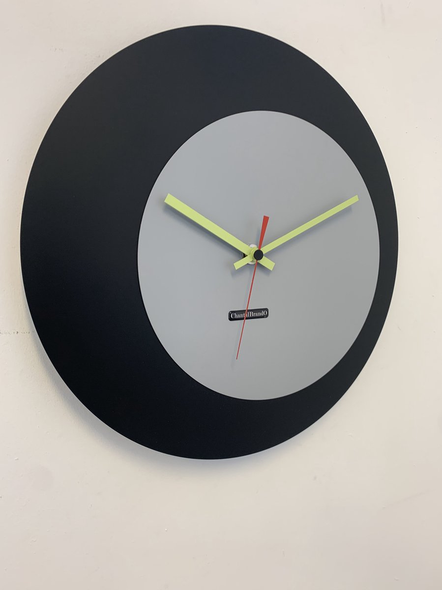 ChantalBrandO wandklok ECLIPS Zwart & Grijs Modern Design