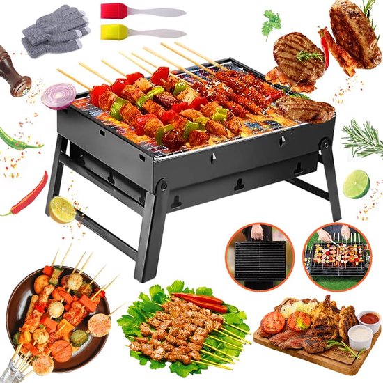 Draagbare Opvouwbare Barbecuegrill - Compacte Houtskoolgrill Voor Kamperen En Reizen