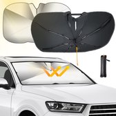 Zonnescherm autovoorruit, opvouwbare zonnescherm voor voorruitparaplu met 360° flexibele verstelbare paal, universele voorruitafdekking blokkeert UV - 51 * 28 inch