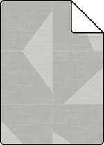 Proefstaal Origin Wallcoverings behang grafisch motief met geweven structuur lichtgrijs - 347754 - 26,5 x 21 cm