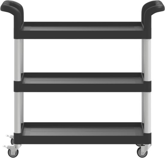 Trolley 3-laags 43x34x79 cm staal antracietkleurig kopen