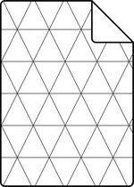 Proefstaal ESTAhome behangpapier grafische driehoeken wit en zwart - 139148 - 26,5 x 21 cm