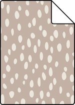 Proefstaal ESTAhome behangpapier stippen oudroze en wit - 139255 - 26,5 x 21 cm