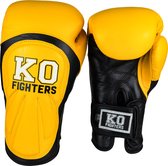 Punch Machine Leren Bokshandschoenen - Kickboks - Handschoenen - Set - Boksen - Volwassenen - Kinderen - 10oz - Geel