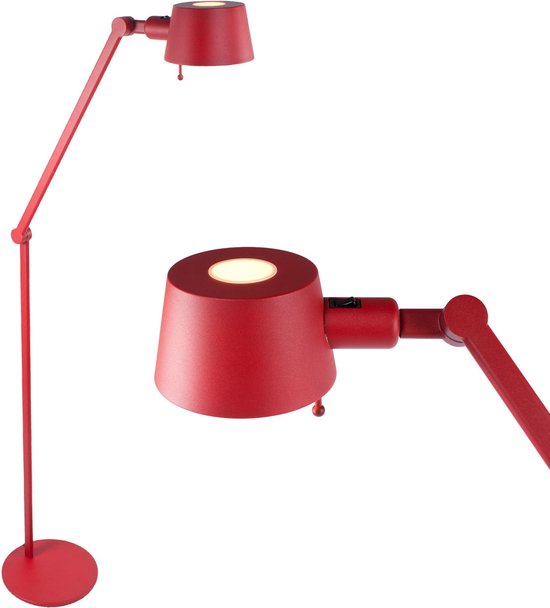 Verstelbare retro staande lamp | rood | E27