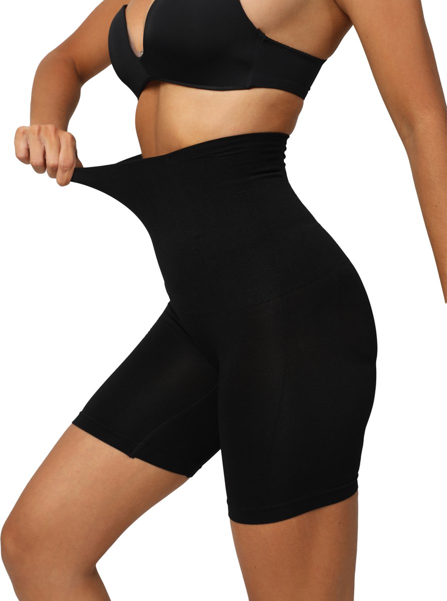 Wonderwear® Shape Broek uit Nederland - Shapewear dames onderbroek - Buikcontrole-onderbroek - Figuurvormend & Ademend - High Waist Shapewear Leggings ( - 4XXL,S1) zwart