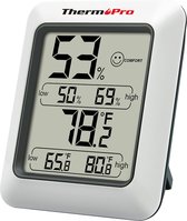 Digitale thermo-hygrometer binnenthermometer kamerthermometer met registratie en binnenklimaat-indicator voor klimaatregeling