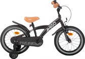 AMIGO Thunder Boys Bicycle 16 pouces - Vélo pour enfants de 4 à 6 ans - 100-115 cm - Avec Roues d'entraînement - Zwart/ Wit