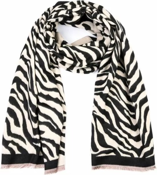 Bijoutheek Sjaal (Fashion) Zebra (65 CM x 190 CM) Beige