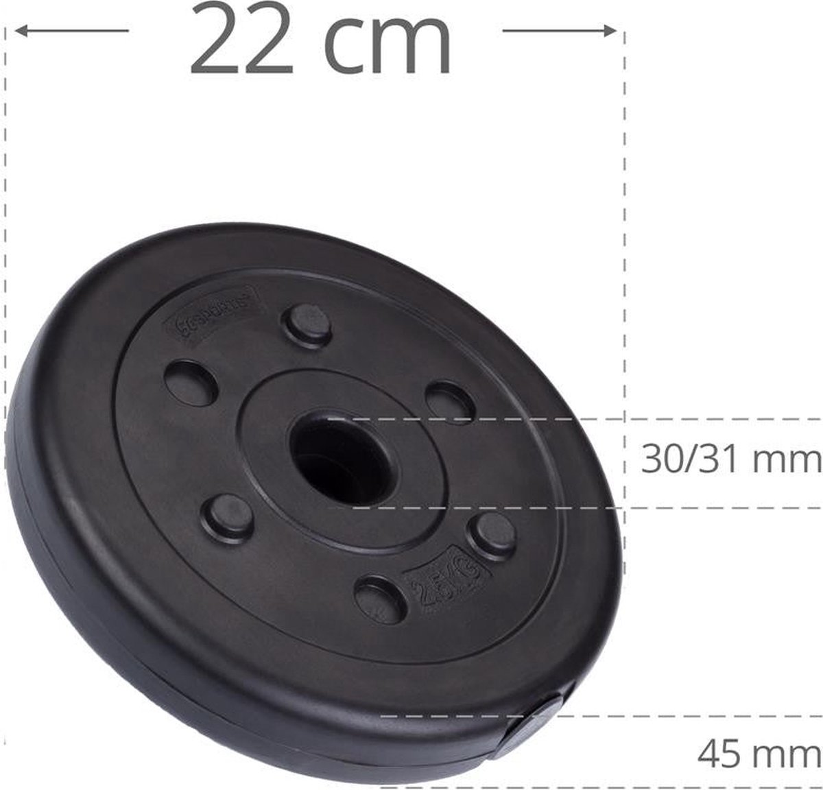 Gorilla Sports Halterschijf 15 kg Gripper Gietijzer Zilver - 30/31 mm