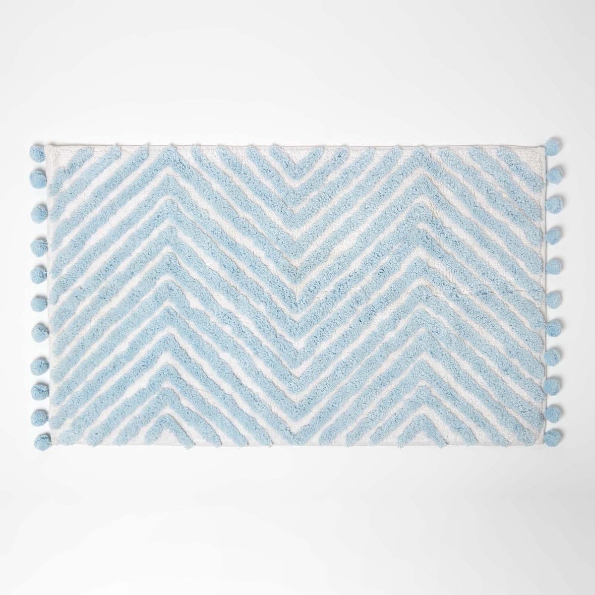 Homescapes badmat lichtblauw met zigzagpatroon - badmat 50 x 80 cm