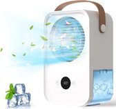 4-in-1 Mini Air Cooler with 4000 mAh Battery - Portable Evaporative Cooler - White - 4 Fan Speeds