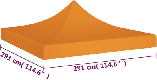 vidaXL-Partytentdak-270-g/m²-3x3-m-oranje