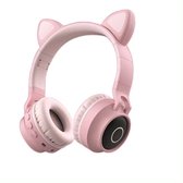 WizBay Premium Select™ CAT Ear KIDS LED Headset met LED op de Buitenkant - HD Bluetooth Phone Call - Ingebouwde Microfoon - SD Card - Verstelbare Hoofdband - Soft Zuurstof doorlatend Ear Pads - Kleur Roze