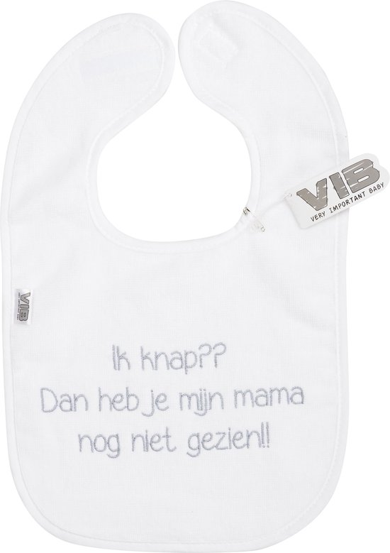 VIB® - Slabbetje Luxe velours - Ik knap ?? Dan heb je mijn mama nog niet gezien (Wit) - Babykleertjes - Slabbetjes - zwangerschap aankondiging - baby aankondiging van VIB® — afbeelding 2