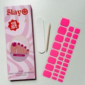 Slayo© - Gellak Pedicure - Hot Pink - Teennagel nagelstickers - Gel Nail Wrap - Nail Art Stickers - Gellak Nagels - Gel Nagel Stickers - LED/UV lamp nodig