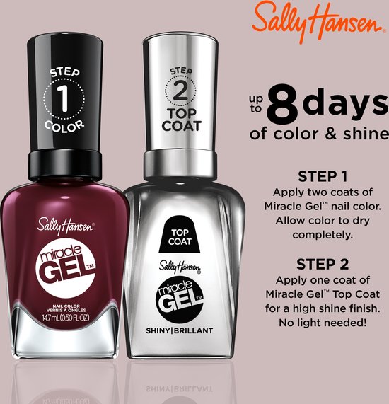 Sally Hansen Miracle Gel Nagellak - 480 Wine Stock